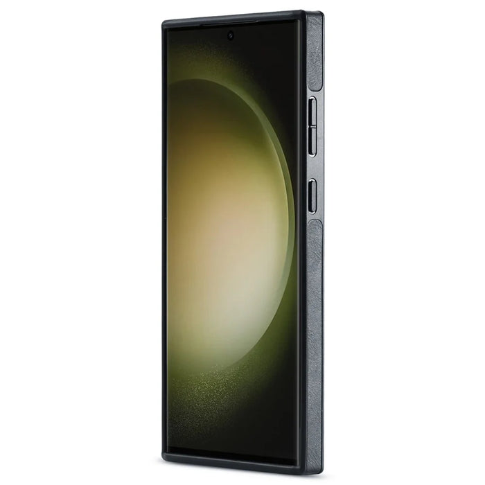 DG.MING For Samsung Galaxy S23 Ultra Case PU Leather+PC+TPU Phone Cover - Black - 6