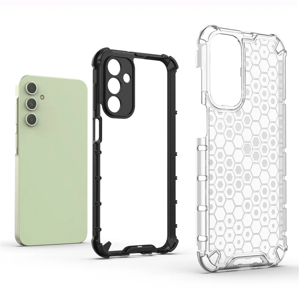 For Samsung Galaxy A15 4G Case TPU + PC Honeycomb Phone Cover - Grey - 2