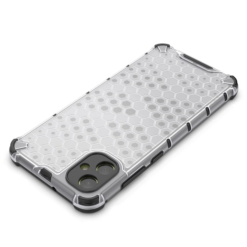 For Samsung Galaxy A05 4G Case Honeycomb Design TPU+PC Back Cover - Grey - 5
