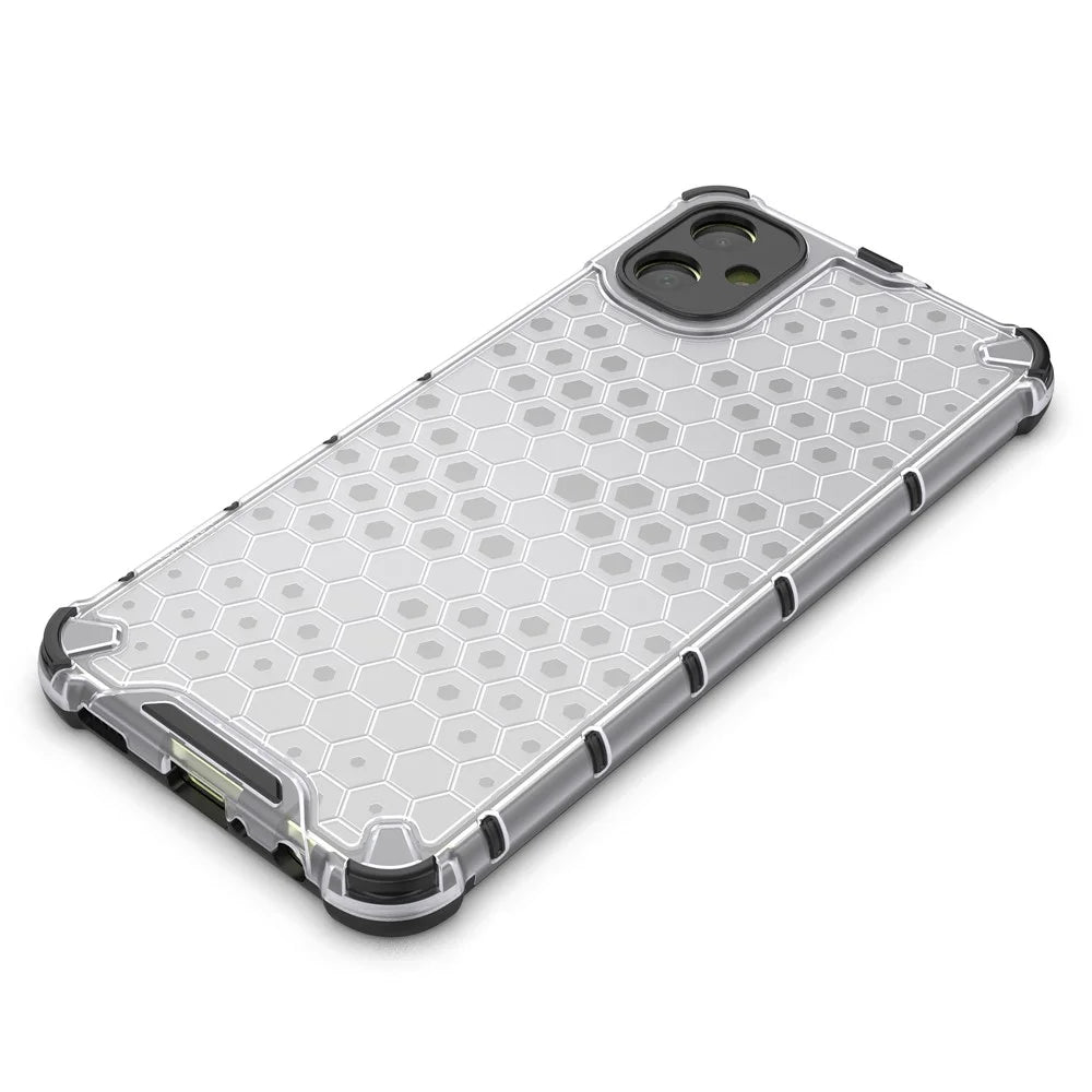 For Samsung Galaxy A05 4G Case Honeycomb Design TPU+PC Back Cover - Grey - 6