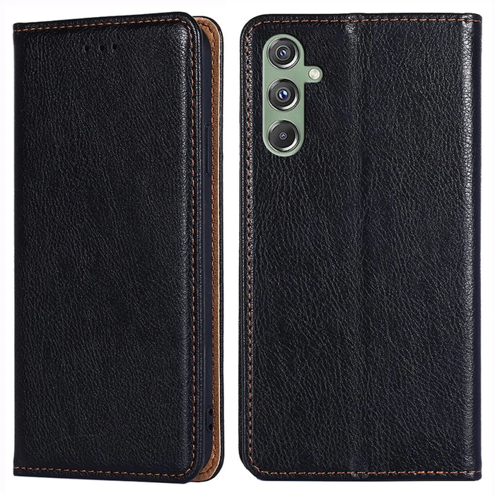 Wallet Phone Protector for Samsung Galaxy M34 5G / F34 5G Case Magnetic Stand PU Leather Shell - Black - 1