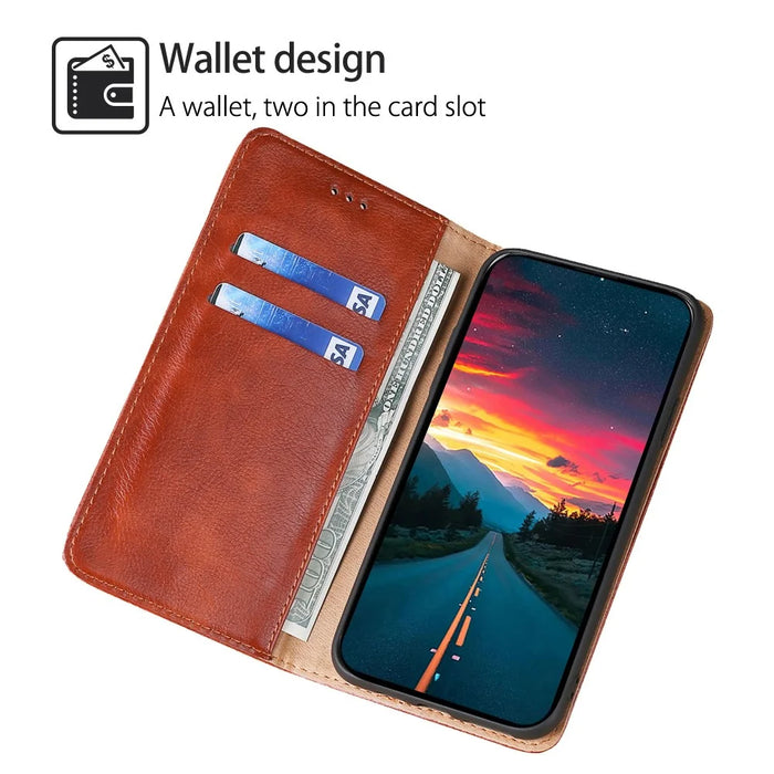 Anti-scratch Shell for Nothing Phone (2) Case Shockproof Stand PU Leather Phone Cover Wallet - Brown - 2
