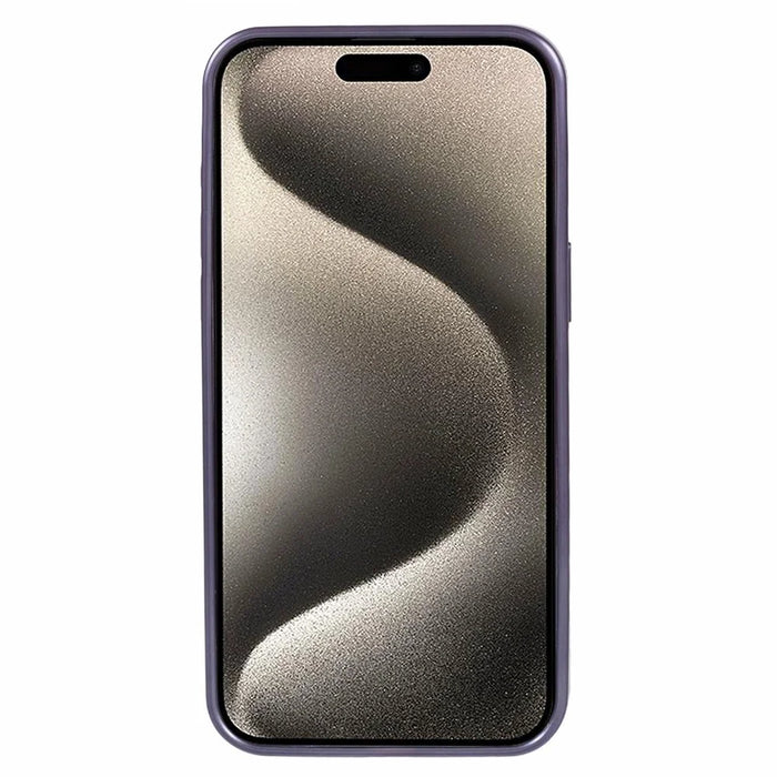 For iPhone 15 Pro Magnetic Case Matte Electroplating TPU Phone Back Shell Compatible with MagSafe - Dark Purple - 2