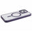 For iPhone 15 Pro Magnetic Case Matte Electroplating TPU Phone Back Shell Compatible with MagSafe - Dark Purple - 6