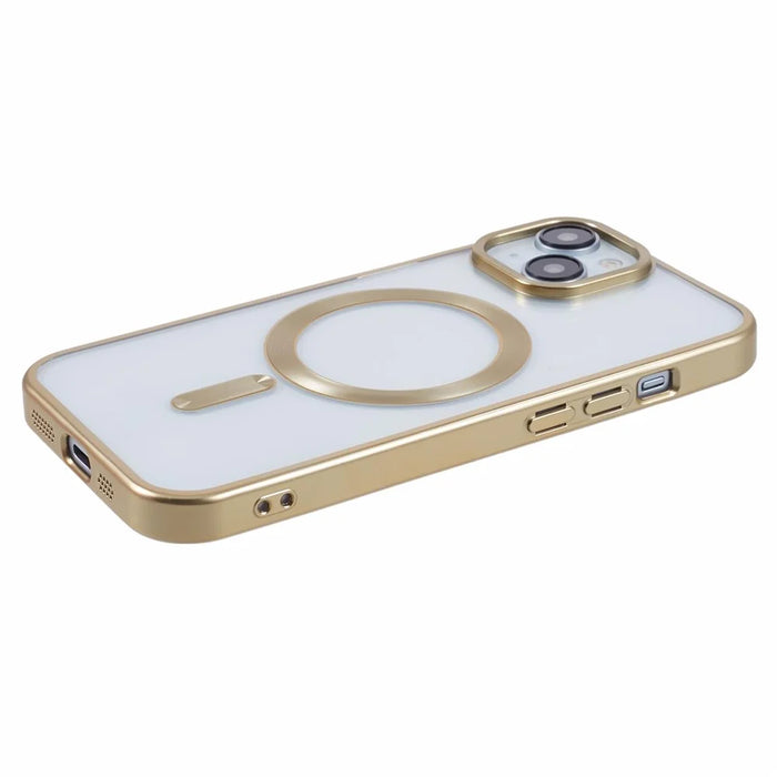 For iPhone 15 TPU Case Compatible with MagSafe CD Vein Matte Phone Cover - Yellow - 6