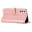 For Samsung Galaxy S25 / S24 Case PU Leather Wallet Calf Texture Shockproof Phone Cover - Rose Gold - 3