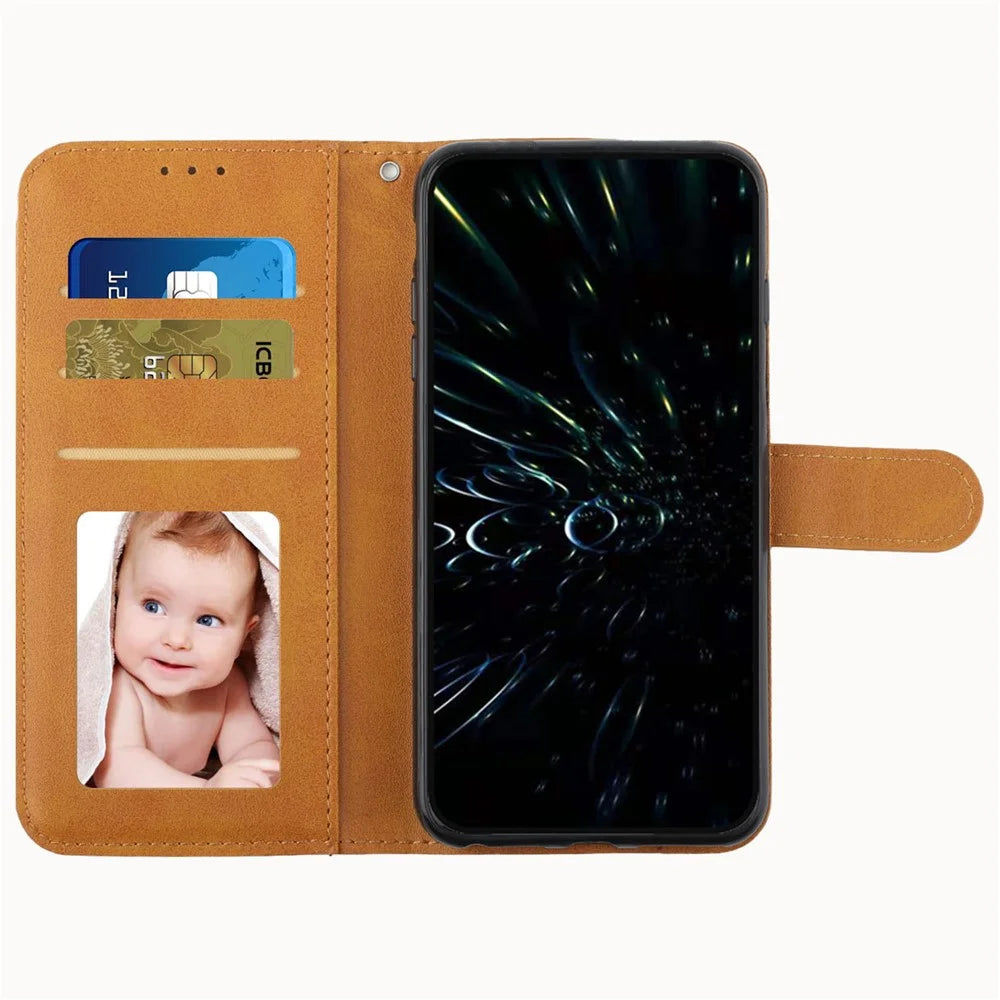 For Samsung Galaxy S24 Ultra Cell Phone Case Shockproof Leather Stand Cover with Wallet - Yellow - 2