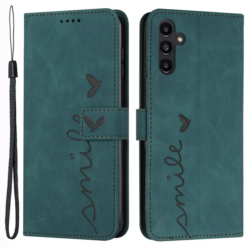 For Samsung Galaxy S25 / S24 Cover Skin-Touch Stand Wallet Leather Cell Phone Case - Green - 1