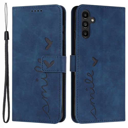 For Samsung Galaxy S25+ / S24+ Cell Phone Case PU Leather Wallet Imprinted Shockproof Cover - Sapphire - 1