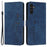 For Samsung Galaxy S25+ / S24+ Cell Phone Case PU Leather Wallet Imprinted Shockproof Cover - Sapphire - 1