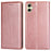For Samsung Galaxy A05 4G Cover Magnetic Auto-closing Leather Cell Phone Case with Wallet - Rose Gold - 1