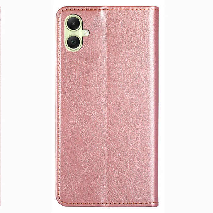 For Samsung Galaxy A05 4G Cover Magnetic Auto-closing Leather Cell Phone Case with Wallet - Rose Gold - 7