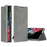 For Samsung Galaxy S24 Ultra Case Nappa Texture Stand Card Holder Mobile Phone Cover - Grey - 2