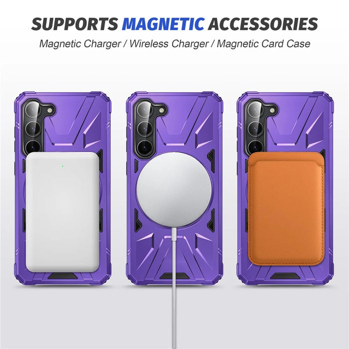For Samsung Galaxy S25+ / S24+ Case Magnetic Anti-Drop TPU+PC Phone Protector - Purple - 3