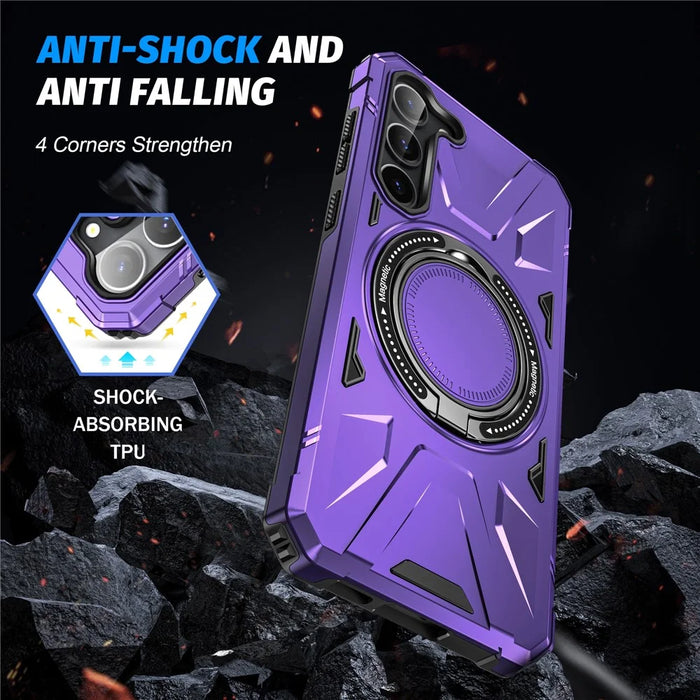 For Samsung Galaxy S25+ / S24+ Case Magnetic Anti-Drop TPU+PC Phone Protector - Purple - 4