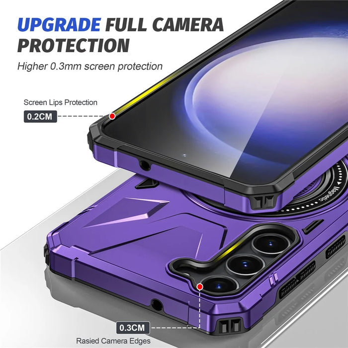 For Samsung Galaxy S25+ / S24+ Case Magnetic Anti-Drop TPU+PC Phone Protector - Purple - 6