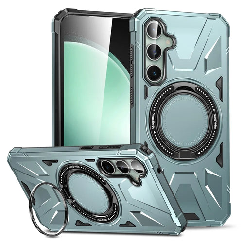 For Samsung Galaxy A15 5G Case Shock Absorbing TPU+PC Magnetic Smart Phone Cover - Green - 1