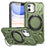 For iPhone 11 Case Anti-fall TPU+PC Kickstand Magnetic Mobile Phone Shell - Dark Green - 1