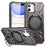 For iPhone 12 / 12 Pro 6.1 inch Phone Case TPU+PC Magnetic Back Shell with Rotary Kickstand - Grey - 1