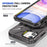 For iPhone 12 / 12 Pro 6.1 inch Phone Case TPU+PC Magnetic Back Shell with Rotary Kickstand - Grey - 6