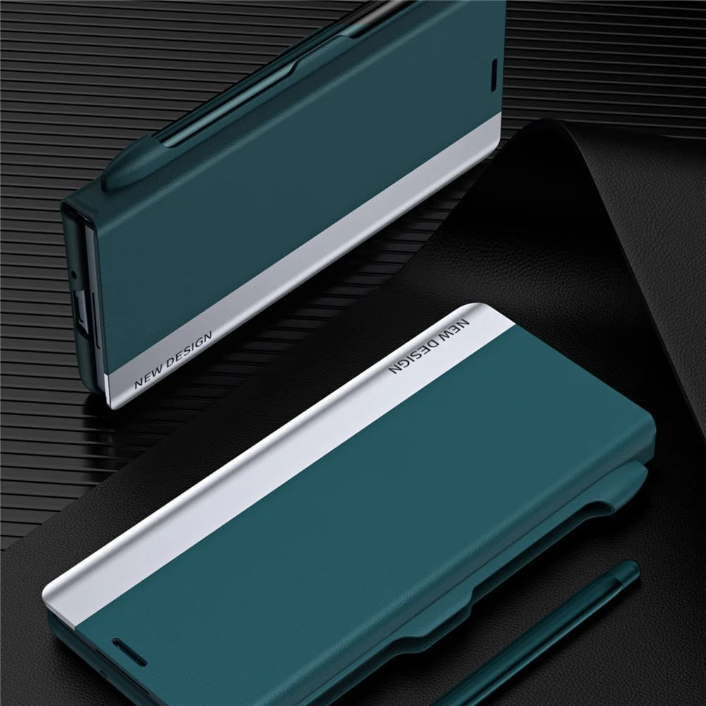 For OnePlus Open / Oppo Find N3 5G Case Electroplating Phone Cover with Pen Holder - Green - 3