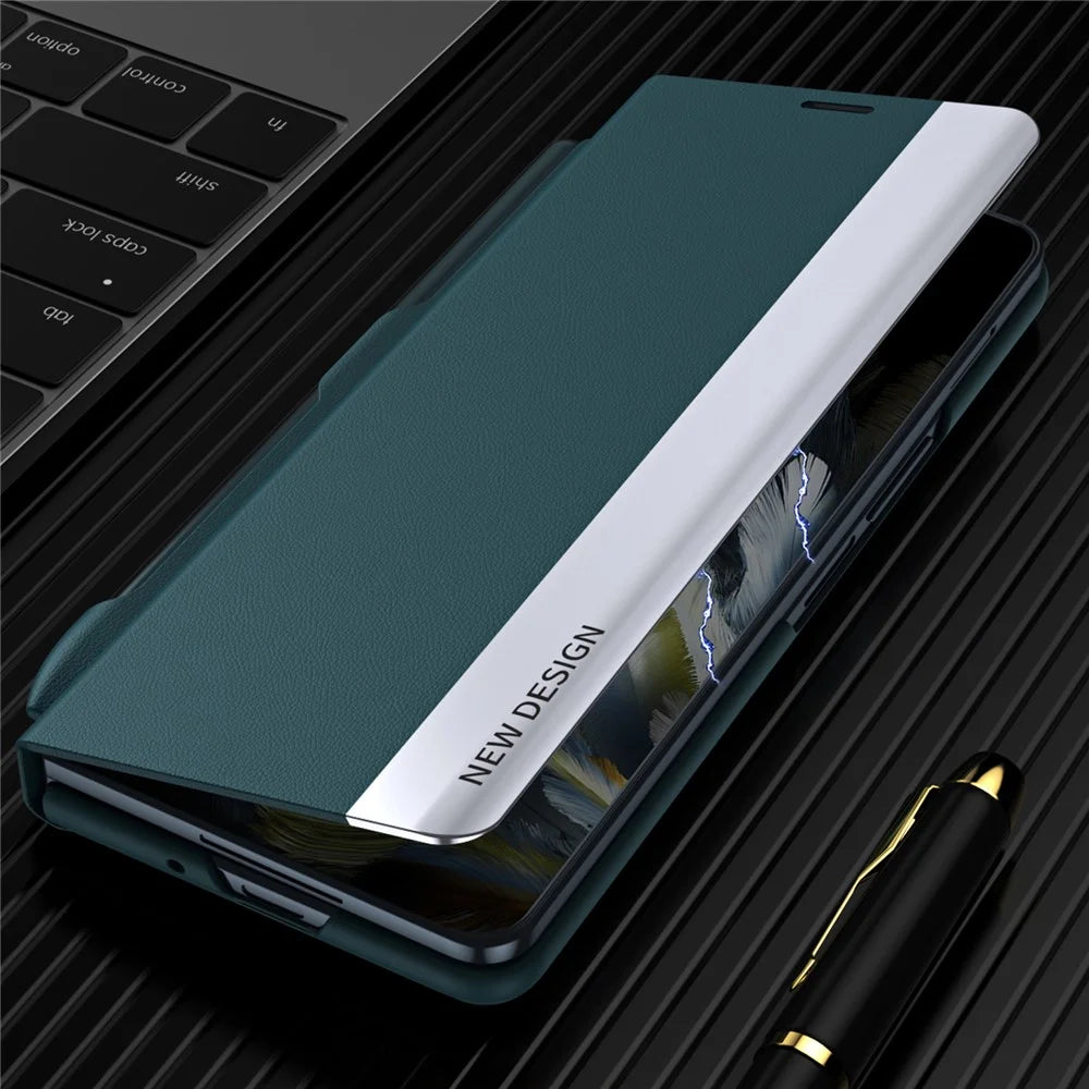 For OnePlus Open / Oppo Find N3 5G Case Electroplating Phone Cover with Pen Holder - Green - 5
