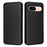 For Google Pixel 8a PU Leather Cell Phone Case Card Holder Stand Mobile Phone Cover - Black - 1