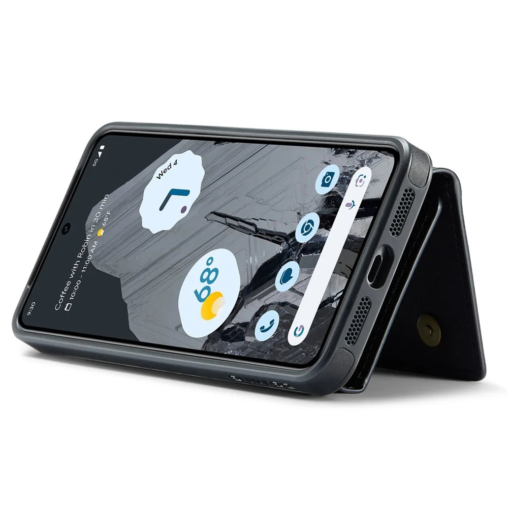DG.MING M5 Series For Google Pixel 8 Pro Phone Case RFID Blocking Zipper Pocket Back Cover - Black - 2