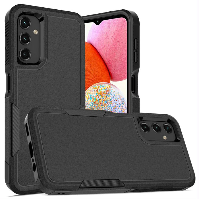 For Samsung Galaxy A14 5G / A14 4G Cover PC+TPU Shockproof Cell Phone Case - Black - 1