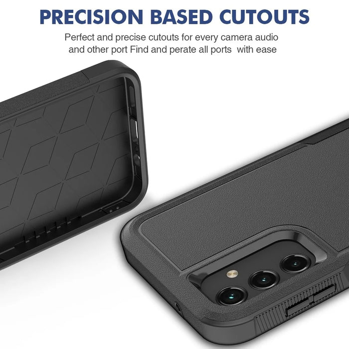 For Samsung Galaxy A14 5G / A14 4G Cover PC+TPU Shockproof Cell Phone Case - Black - 2