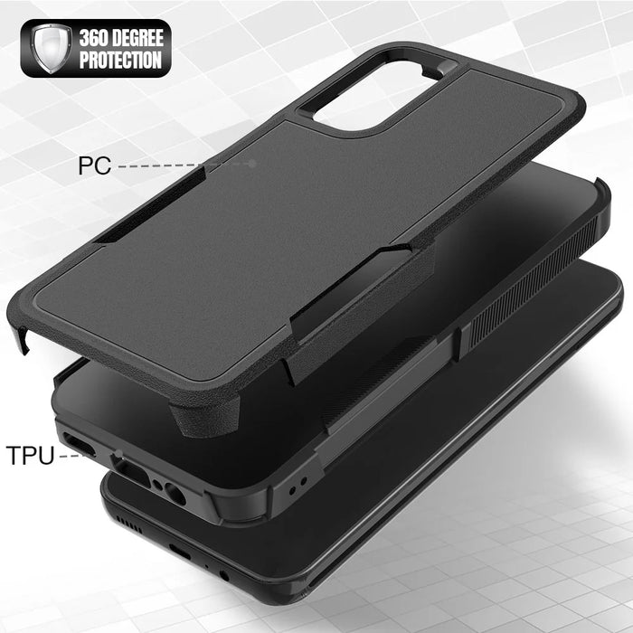 For Samsung Galaxy A14 5G / A14 4G Cover PC+TPU Shockproof Cell Phone Case - Black - 4