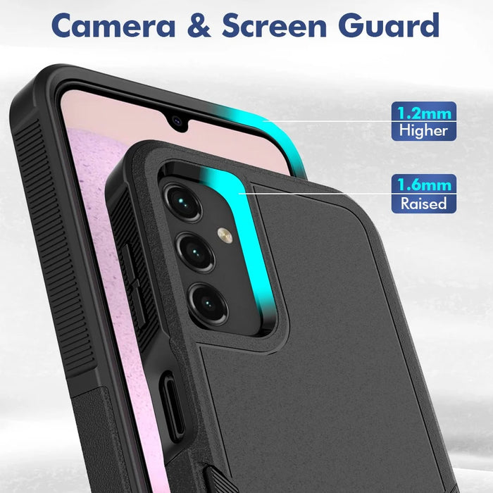For Samsung Galaxy A14 5G / A14 4G Cover PC+TPU Shockproof Cell Phone Case - Black - 5