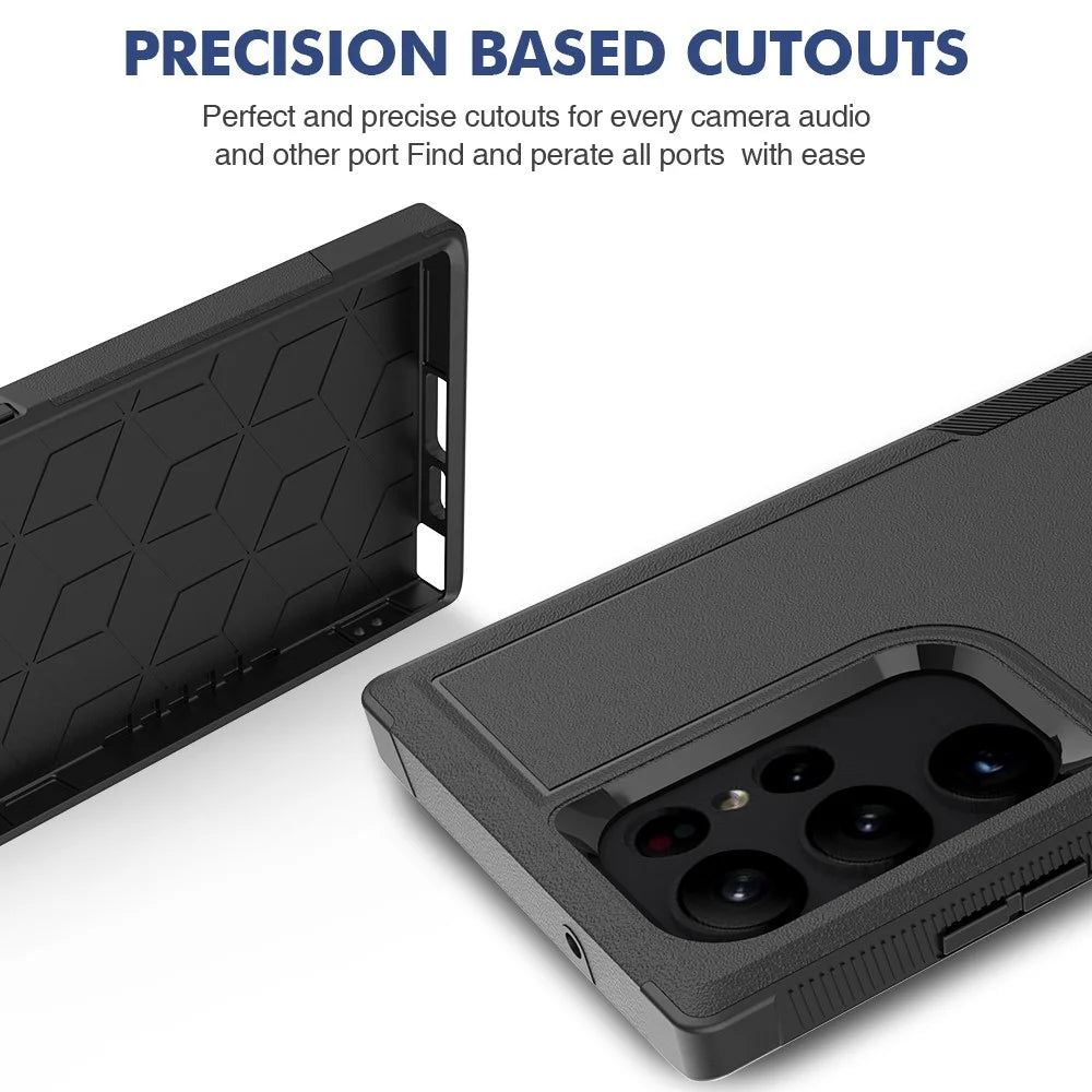 For Samsung Galaxy S23 Ultra Phone Cover PC+TPU Anti-drop Cell Phone Case - Black - 2