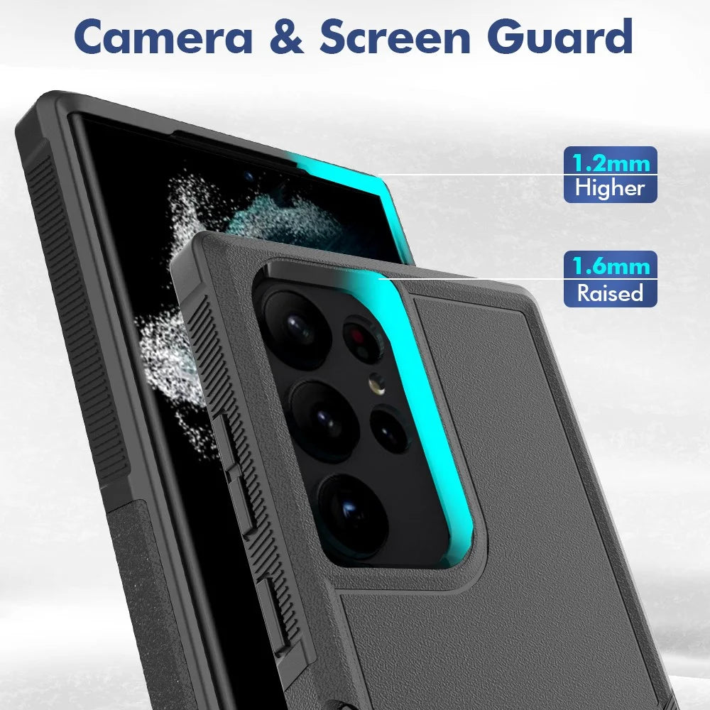For Samsung Galaxy S23 Ultra Phone Cover PC+TPU Anti-drop Cell Phone Case - Black - 4