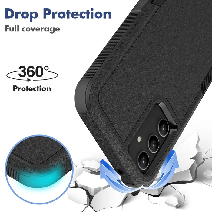 For Samsung Galaxy A34 5G Cell Phone Case PC+TPU Anti-scratch Back Cover - Black - 3