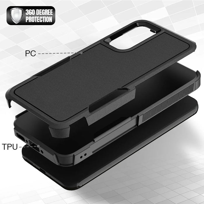 For Samsung Galaxy A34 5G Cell Phone Case PC+TPU Anti-scratch Back Cover - Black - 4