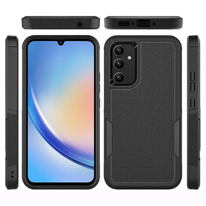 For Samsung Galaxy A34 5G Cell Phone Case PC+TPU Anti-scratch Back Cover - Black - 6