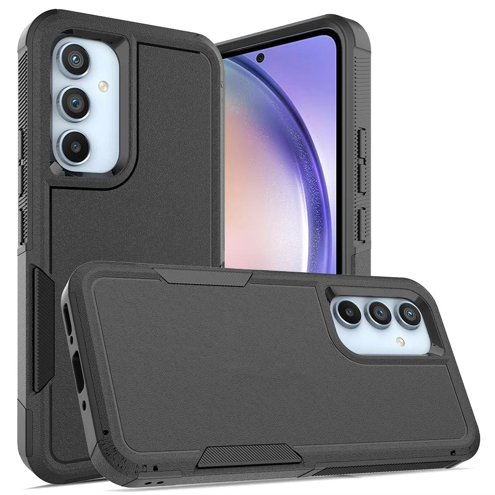 For Samsung Galaxy A54 5G Cell Phone Case PC+TPU Drop Protection Cover - Black - 1
