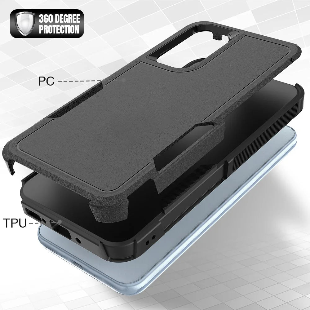 For Samsung Galaxy A54 5G Cell Phone Case PC+TPU Drop Protection Cover - Black - 3