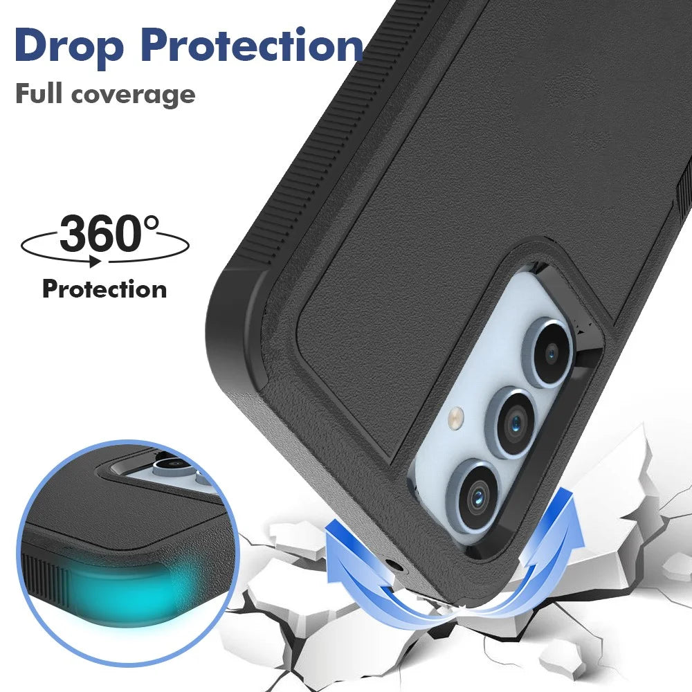 For Samsung Galaxy A54 5G Cell Phone Case PC+TPU Drop Protection Cover - Black - 5