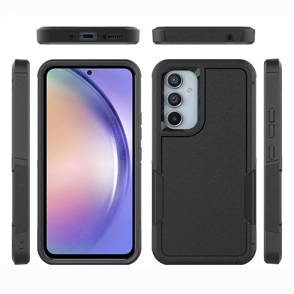 For Samsung Galaxy A54 5G Cell Phone Case PC+TPU Drop Protection Cover - Black - 6