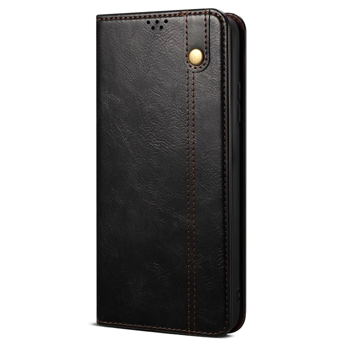 For vivo X100 Pro 5G Cell Phone Case Magnetic Closing Leather Stand Wallet Cover - Black - 6