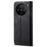 For vivo X100 5G Cell Phone Case Jeans Cloth Texture Wallet Stand Leather Cover - Black - 6