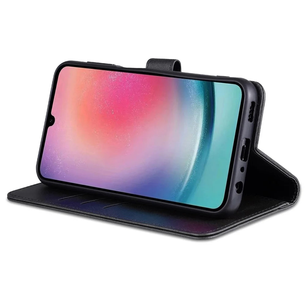 AZNS For Samsung Galaxy A05s 4G Cell Phone Case PU Leather Wallet Cover - Black - 3