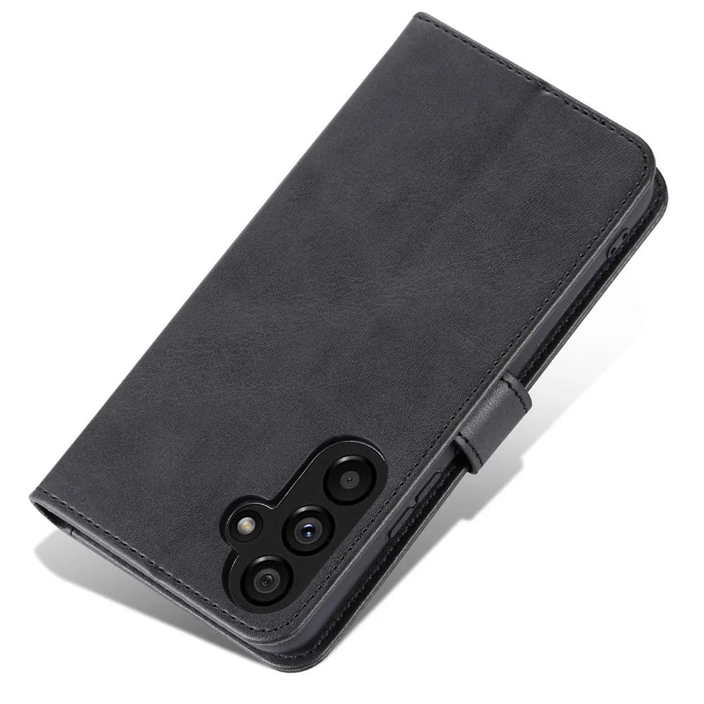 AZNS For Samsung Galaxy A05s 4G Cell Phone Case PU Leather Wallet Cover - Black - 6