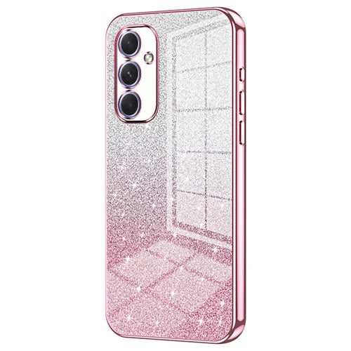 For Samsung Galaxy A54 5G Case Gradient Glitter TPU Phone Back Cover (Precise Cutout) - Pink - 1