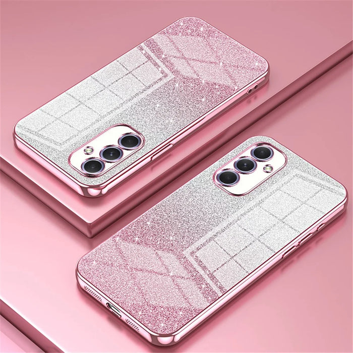 For Samsung Galaxy A54 5G Case Gradient Glitter TPU Phone Back Cover (Precise Cutout) - Pink - 2