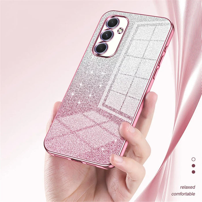 For Samsung Galaxy A54 5G Case Gradient Glitter TPU Phone Back Cover (Precise Cutout) - Pink - 4