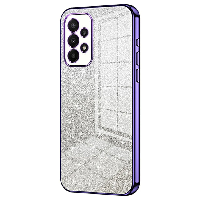 For Samsung Galaxy A23 4G / A23 5G (Global Version) Case Glitter Design TPU Precise Cutout Phone Shell - Purple - 1
