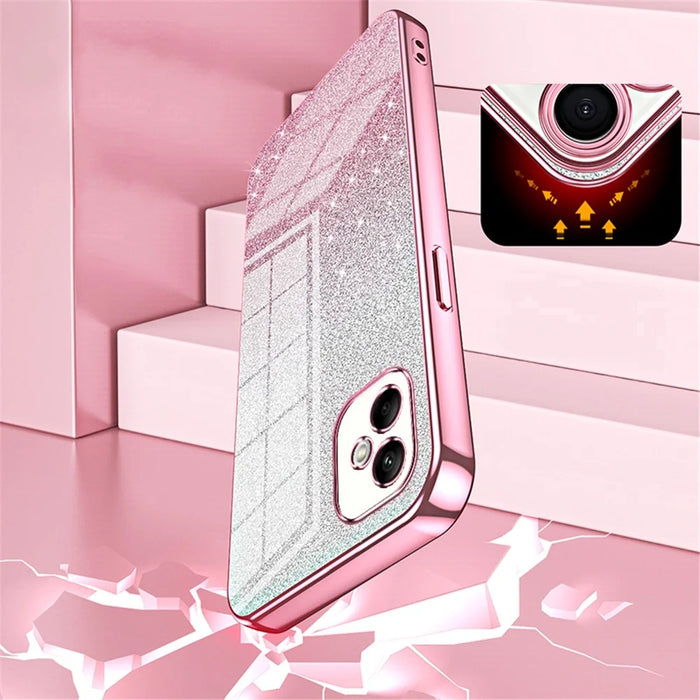 For Samsung Galaxy A05 4G Cell Phone Cases Electroplating TPU Precise Cutout Cover - Pink - 5